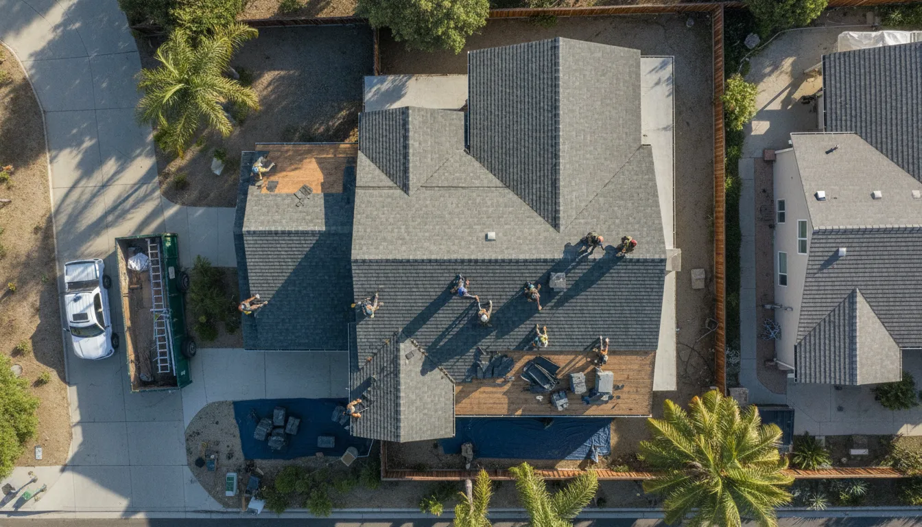 Aerial view of a completed job