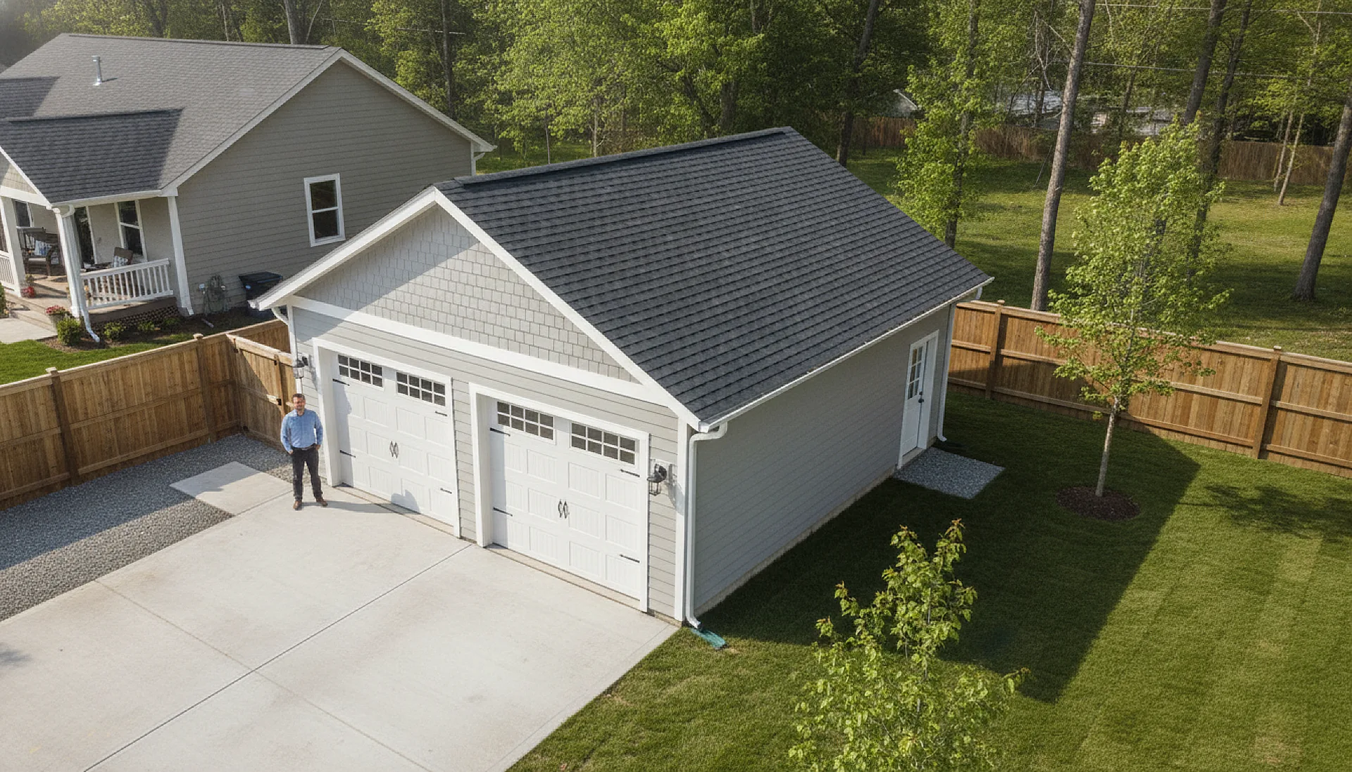 Aerial view of a completed job
